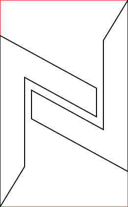 Etapa 5 — Símbolo isolado. Resultado limpo — só o traço, sem auxiliares.